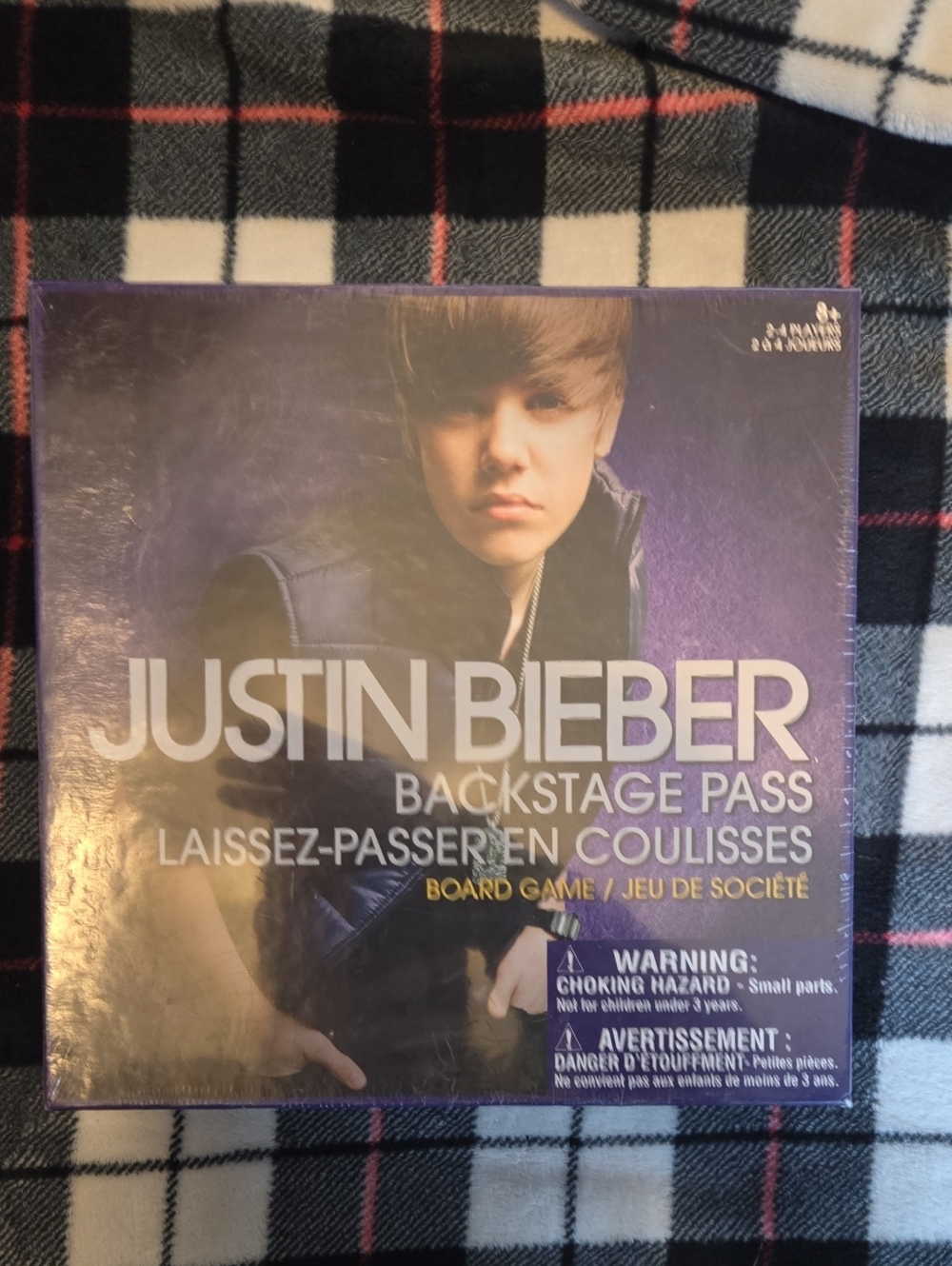 Justin Bieber Board Game Backstage Pass - Purple and Gold Artwork